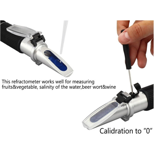 Hand-held Refractometer Alcohol Concentration Meter, Dual Scale Sugar Refractometer for Homebrew Beer and Wine 1