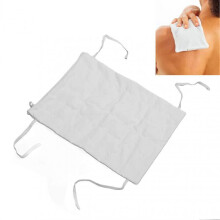 Cotton Hot Compress Bag with 4 Fixing Straps Hot Compress Microwavable Sachet Bag White 34 X 28cm