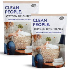 The Clean People Rozjaśniacz tlenowy do usuwania plam - alternatywa dla wybielacza do białych i kolorowych tkanin, 2x79 oz