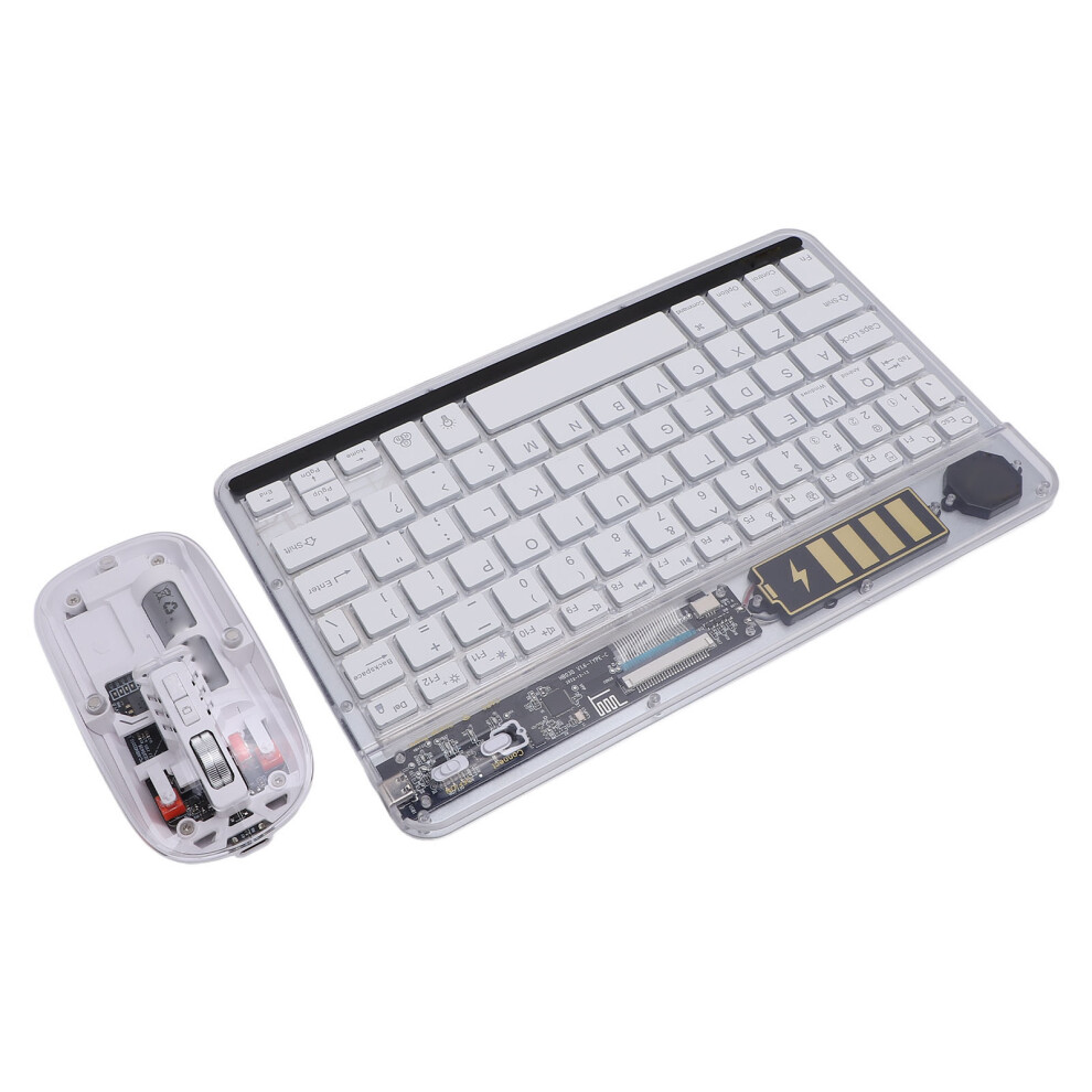 Wireless Rgb Backlight Keyboard & Mouse Combo, Slim 2.4Ghz/Bluetooth 5.1 White 4061346442820