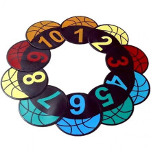 9 Inches Basketball Spot Marker - Colorful Round Flat Anti-Slip Rubber Training Dots for Indoor Outdoor Sports Practice