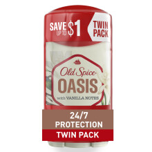 Old Spice Antitranspirant und Deodorant fr Mnner, 24/7 Schwei- und Geruchsschutz, unsichtbare feste Oase mit Vanilleduft, 2,6 oz (2er-Pack)