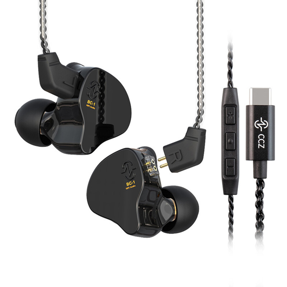 Ccz Melody In-Ear Monitors 10Mm Dynamic Coils, Noise Canceling, Wired In Green, Black, Transparent Black Green,Black 7681346443749