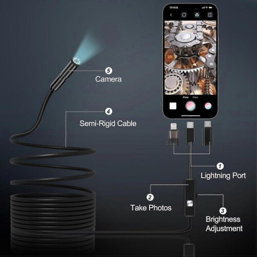 High quality brand new  Endoscope Camera with Light, Borescope Camera with 1