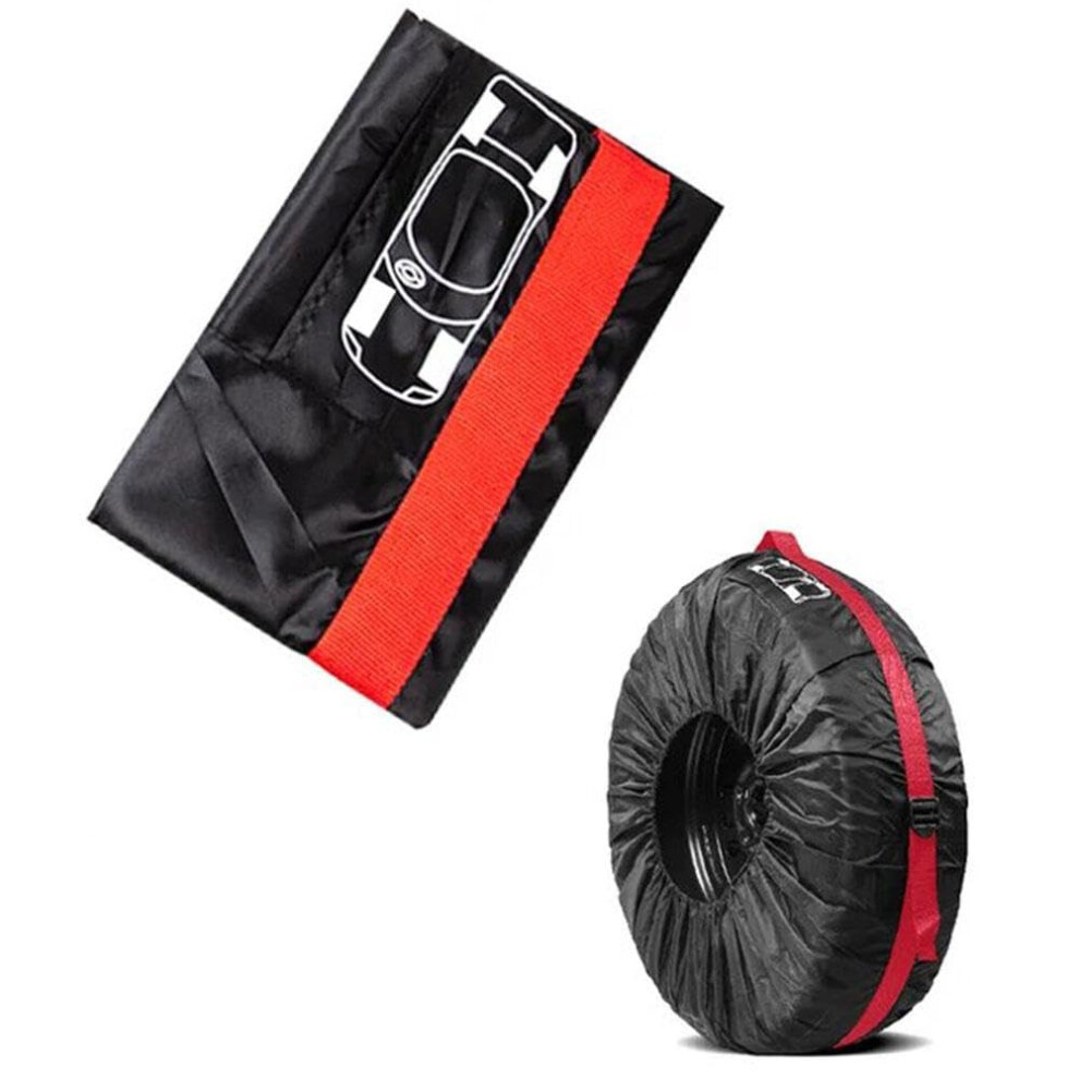 Car Spare Tire Cover Case 19-23 Inch Waterproof Polyester Wheel Storage Bag Dust-Proof For Vehicle Tires Red 9084446741834