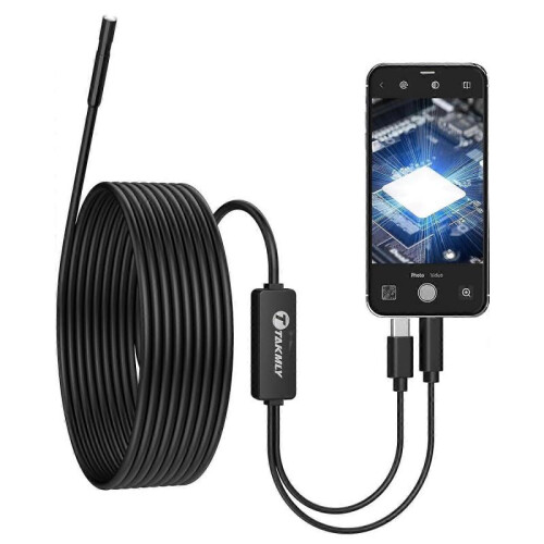 High quality brand new  Borescope Camera with Light,16.4FT Semi-Rigid Cable,8