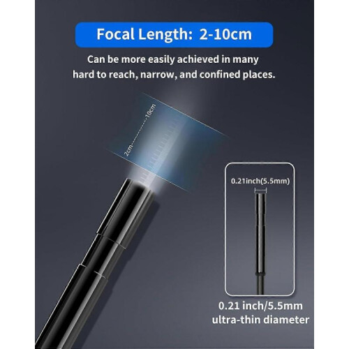 High quality brand new  Borescope Camera with Light,16.4FT Semi-Rigid Cable,8 2