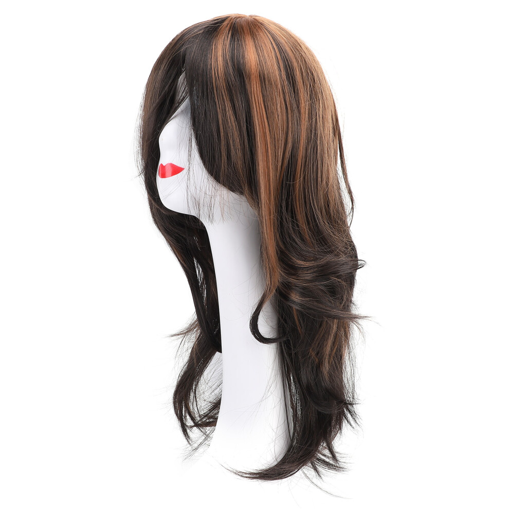 Long Curly Brown Wigs Adjustable High Temp Resistant for Party Weddings Daily Wear