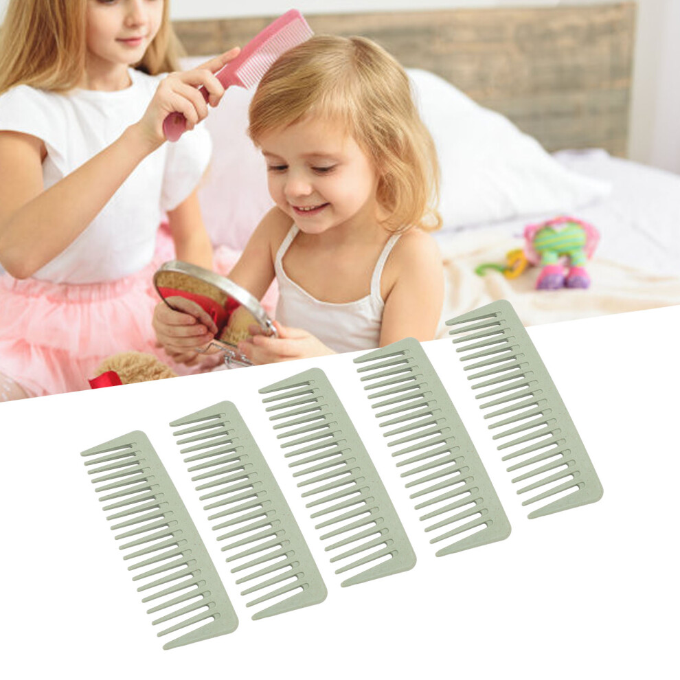 Unisex 10Pcs Wheat Stalk Wide Tooth Comb Set For Detangling & Styling, Portable
