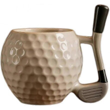 (2pcs) Hole-in-One Golf Ball Mug with Golf Club HandleUnique Club Coffee Cup MugNovelty Club Shaped Handle