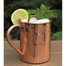 (1PCS) Moscow Mule Copper Mugs 16oz, 100% Pure Copper Mug Handcrafted Moscow Mule Mugs with Handle For Cocktails Whisky