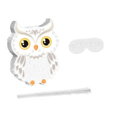 Owl Pinata for Birthday Jungle Theme, Includes Stick and Blindfold, Interactive Game for Boys, Ideal for Halloween and Graduation Celebrations
