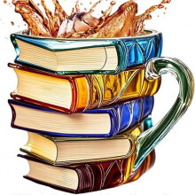 (1PCS) Painted Book Mug, 3D Painted Books Coffee Mug for Hot Or Cold Brews, Novelty Unique Books Stack Shaped Coffee Mug Gifts for Book Lovers Readers