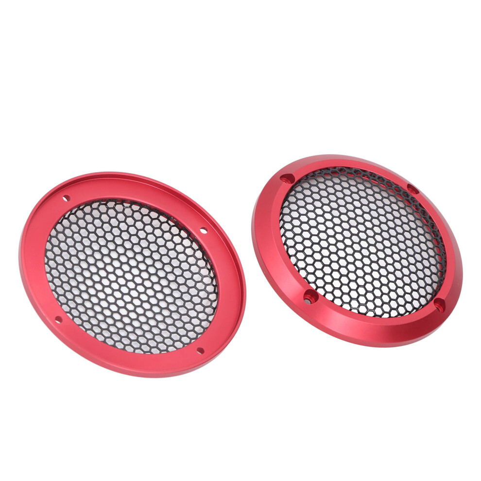 2Pcs Round Car Speaker Grill Mesh Protector 97Mm Od With Screws Black 8331346450917