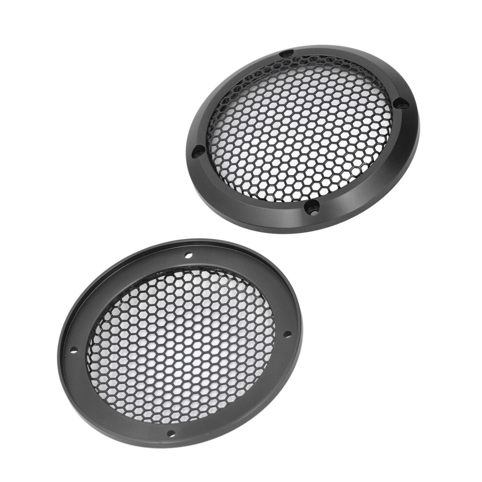 2Pcs Round 97Mm Speaker Covers Speaker Grill Mesh With 8 Screws Black 4991346450894