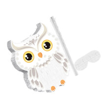 Unique Owl Piñata with Candy Holder, Stick, and Blindfold for Jungle Animal Themed Birthday and Halloween Party Decorations