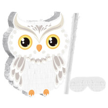 Owl Piñata for Birthday Party Decorations, Jungle Animal Theme, Small Size for Halloween, Photo Booth Prop and Family Game