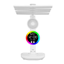 Rechargeable LED Desk Lamp with Dimmable, Foldable, Time &amp; Temperature Display