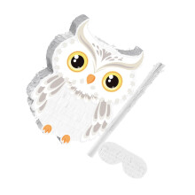 Snowy Owl Candy Holder with Stick and Blindfold for Birthday Graduation and Jungle Animal Theme Parties Sturdy and Easy to Fill