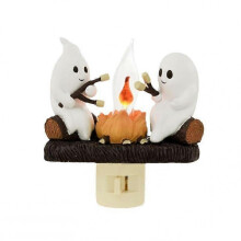 Ghost Night Light Fake Campfire Flameless Candle Light Insert Wall Halloween Decoration