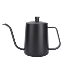 Gooseneck Pot Stainless Steel Kettle for Pour Over Coffee 600ml Black with Long Narrow Spout for Home Office Camping