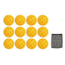 12PCS 74mm 40 Holes Pickleballs PE Plastic High