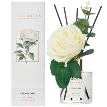 Cocorr?na Flower Reed diffuusori - puhdas pellava 6,7 ??unssia tuoksuva diffuusori puikoilla Home Fragrance eteerinen öljy kylpyhuoneen hyllyjen sisu