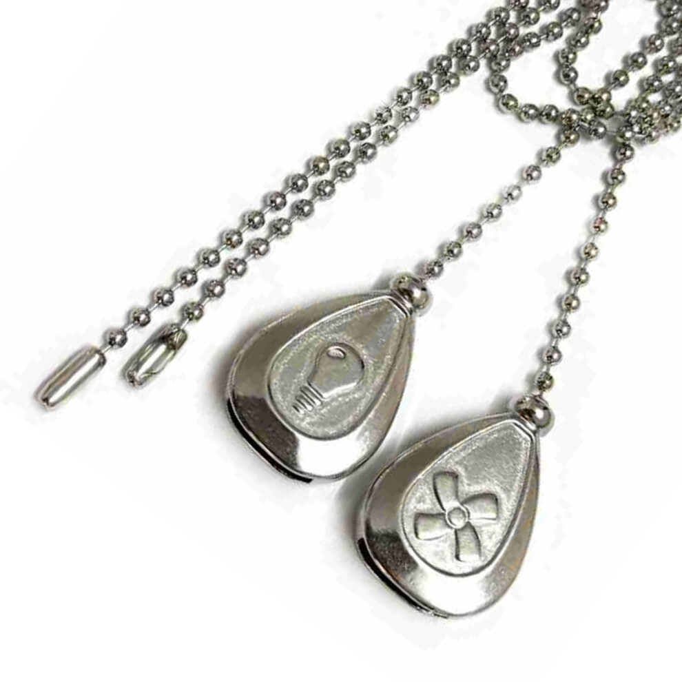 12In Zinc Alloy Ceiling Fan Pull Chain Extender Silver 4Pcs 8751346456915