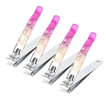 4pcs Nail Clippers Electroplating Fingernail Clippers Toenail Clipper Manicure Tool