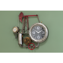 Industrial Pumpjack Wall Clock | Metal Steampunk Design