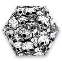 6 Ribs Manual Folding Umbrella, Pocket Umbrella, Skull Design