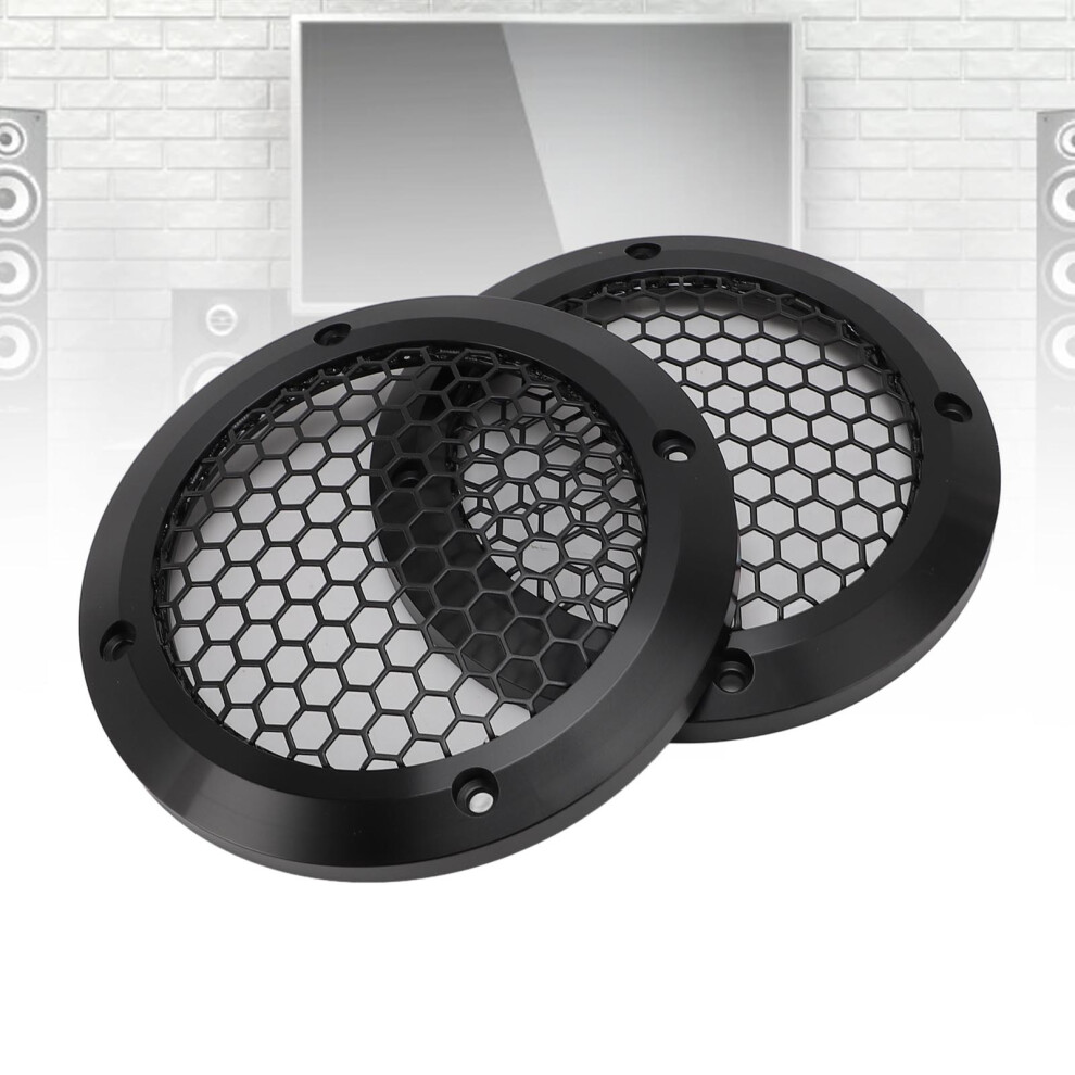 2Pcs Round Speaker Grills 125Mm For Car & Home Speakers Black 4341346463675