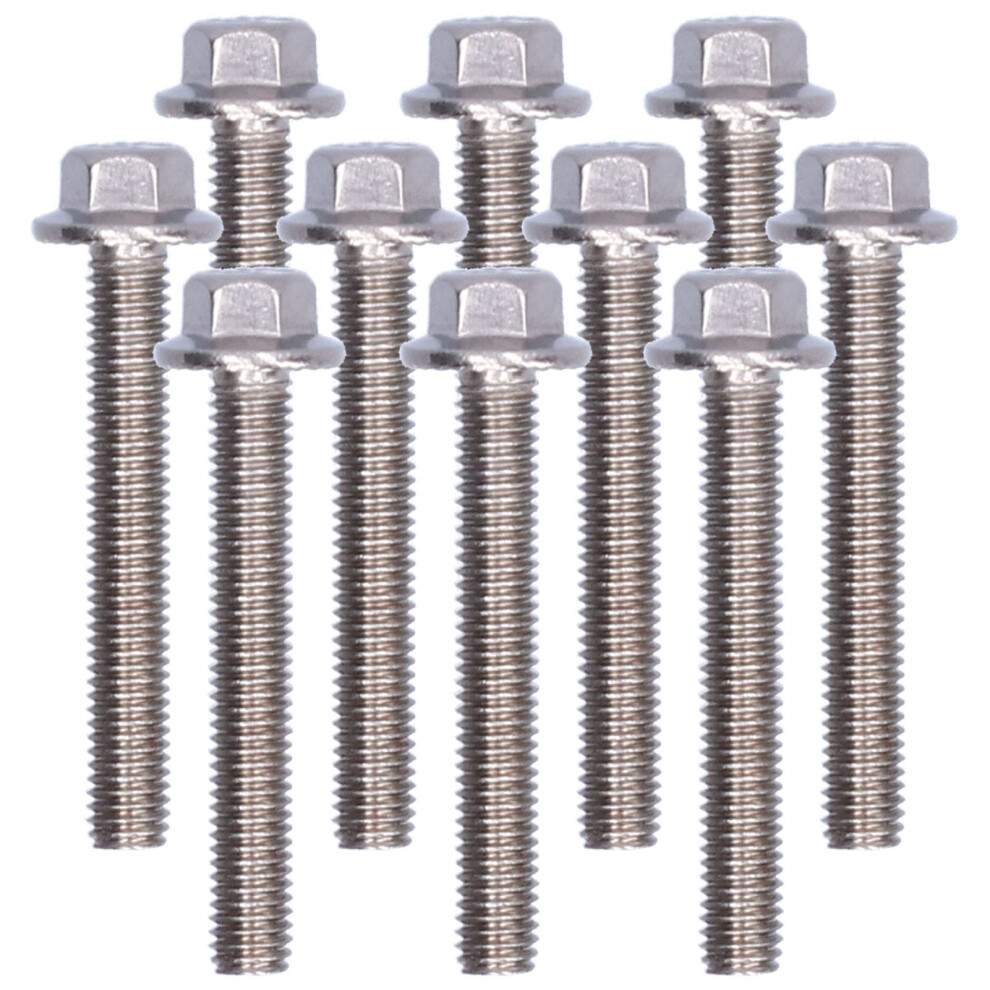 10Pcs Flanged Hex Head Bolts Stainless Steel 304