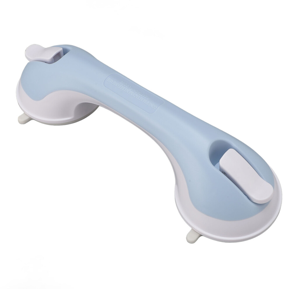 Blue/White Secure Suction Shower Grab Bar 31Cm & Handicap Safety Handrail