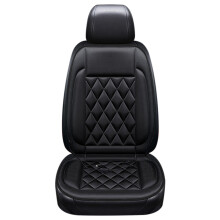 12V Car Heated Seat Cushion Black 50x100cm Adjustable Temperature