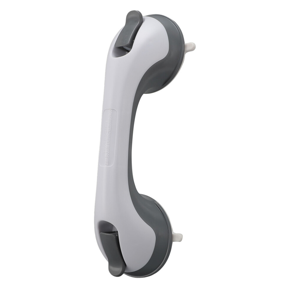 White/Grey Secure Suction Shower Grab Bar 31Cm & Bathtub Handrail
