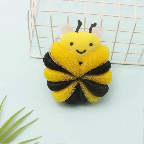 2 Bath Balls, Soft Bee Loofah Sponge for Shower Scrub 1