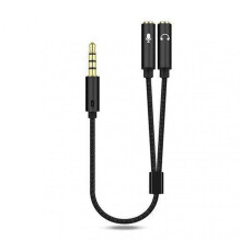 3.5mm Headphone Splitter 2 in 1 Male to Female Nylon Knitted Audio Splitter