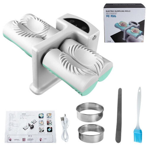 Dual Size Electric Dumpling Maker, White & Green, 17*11.5*12.2cm 1