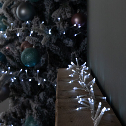 Premier 18.7m 750 LED TreeBrights Christmas String Lights with Timer in White on Clear Cable