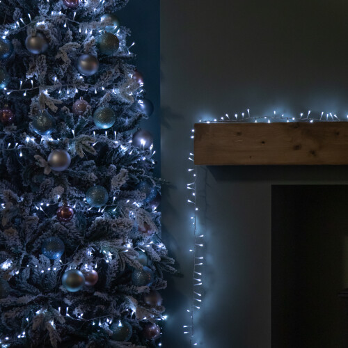 Premier 18.7m 750 LED TreeBrights Christmas String Lights with Timer in White on Clear Cable 2