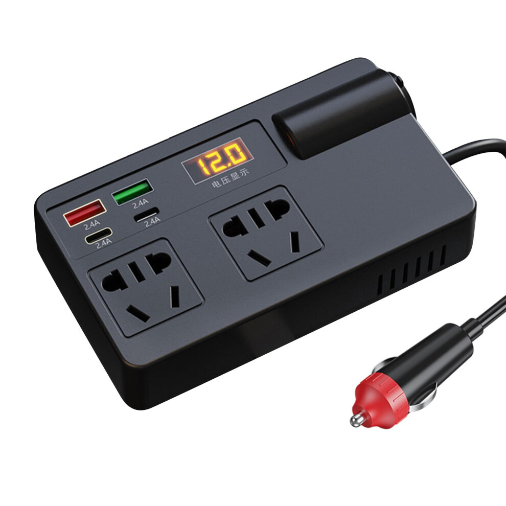 Car Plug Adapter Outlet 120W Power Inverter Converter Dc12v-24V To 220V For Travel Road Trip Vehicle Use 9084446742664