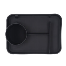 Baby Silicone Car Snack Tray 19.5x14cm Multifunctional Kids Cup Holder Black