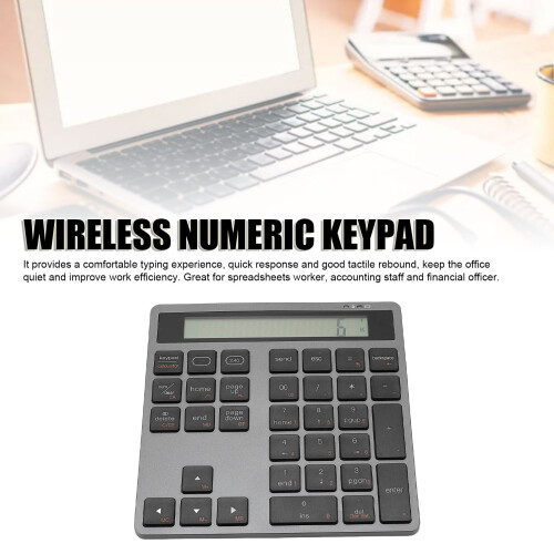Wireless 34-Key Bluetooth Numeric Keypad 2.4G for Laptop/Desktop 2
