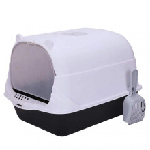 Fully Enclosed Large Cat Litter Box with Door for Odor Control and Privacy, Activated Carbon Deodorant, Pet Supplies Black