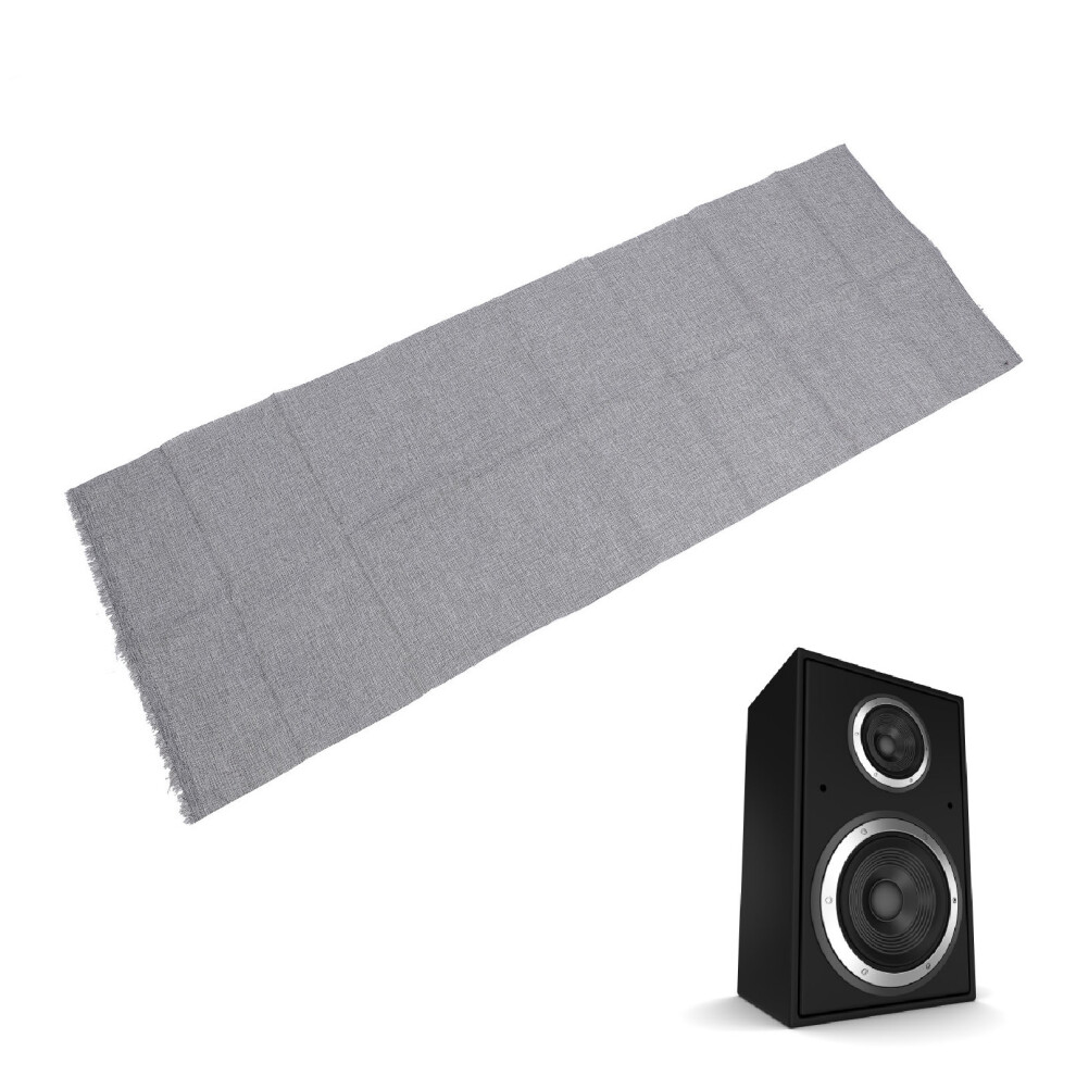 Retro Polyester Speaker Grill Cloth Cover 150X50cm Dust Proof Grey 8241346471150