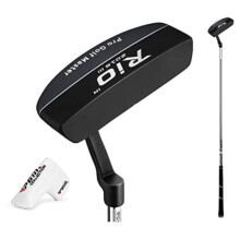 High Stiffness Golf Putters for Adults, Steel Shaft, Zinc Alloy Head, Black Putter with Headcover, 34-Inch Length