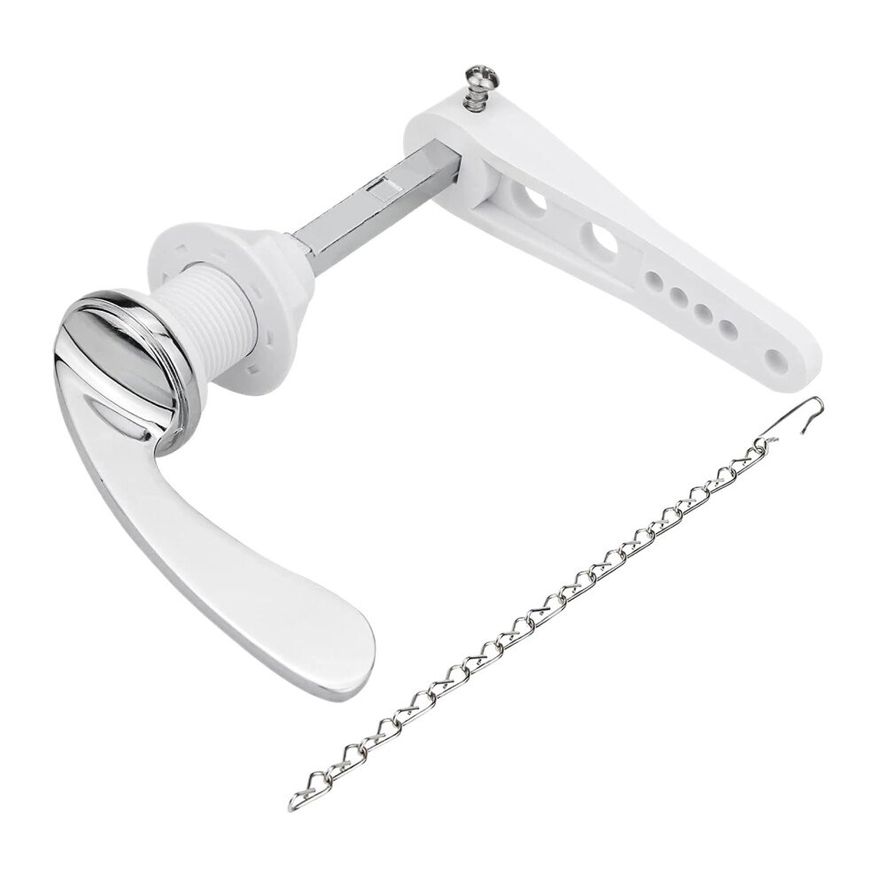 Toilet Flush Handle Replacement Kit - Zinc Alloy Tank Lever With Chain, Durable Bathroom Repair Accessories For Household Tanks 6038364115089