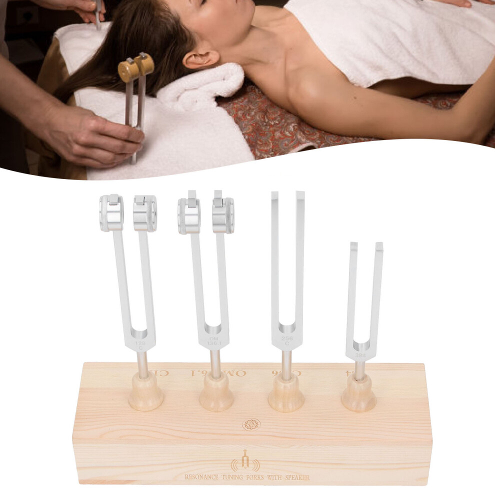 Aluminum Alloy Tuning Fork Set with Wooden Hammer for Sound Healing Therapy