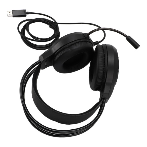 Wired USB Gaming Headset with Microphone, RGB Lights, 2m Cable